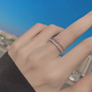 925 anillo de princesa fugitiva de plata esterlina ins marea diseño simple anillo de sentido luz nicho de lujo anillo abierto de alto sentido