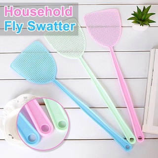 Solid Color PP Plastic Long Handle Fly Swatter/ Pest Control Soft Durable Mosquito Pat/ Household Kitchen Insect Repellent Tools