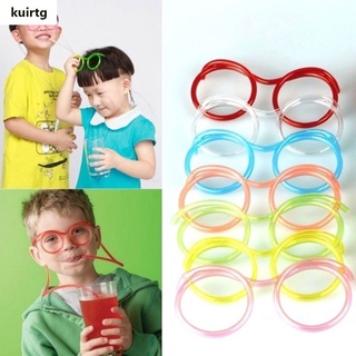 Ready 1 Pc Fun Soft Plastic Straw Glasses Flexible Drinking Straws Tube Tools Kids Novelty Toy Party Supplies Bar Supplies in stock