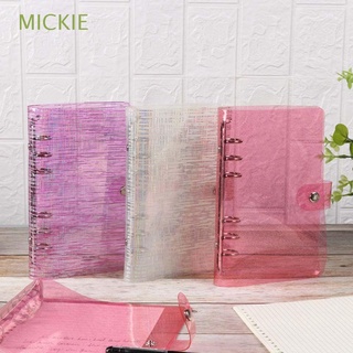 MICKIE Transparent Loose Leaf Binder Simple Diary Book Cover Notebook Cover Binder Clips School Office Supply PVC A5/A6 6 Holes Loose Leaf Ring File Folder/Multicolor