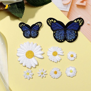 TRUEIDEA Sewing Clothing Butterfly Clothes Sticker Embroidery Patch Iron On Patches Accessories Fabric Mix Embroidered Small Daisy