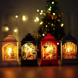 Decoración de navidad para el hogar linterna Led velas de luz de navidad adornos de árbol de navidad Santa Claus muñeco de nieve lámpara