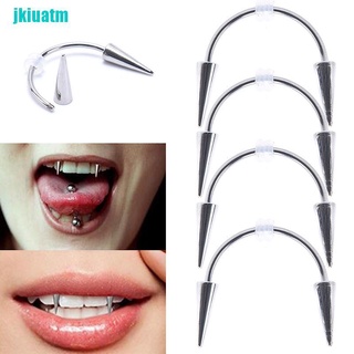 [Jki] Piercing de acero inoxidable C barra sonrisa labios tigre dientes uñas vampiro cuerpo Piercing joyería (1)