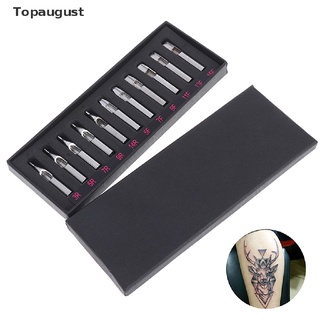[topaugust] juego de 11 puntas de puntas de acero inoxidable para tatuajes de máquina de tatuaje.