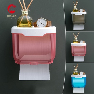 Aekux soporte De Papel higiénico a prueba De agua fijo en la pared dispensador De Papel Transparente caja De almacenamiento baño cocina suministro