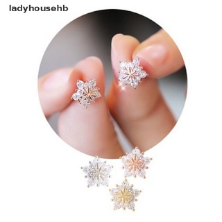 Ladyhousehb Aretes De Cristal Lindos De Copo De Nieve/Pendientes Pequeños De Estrella De Cinco Puntas Venta Caliente