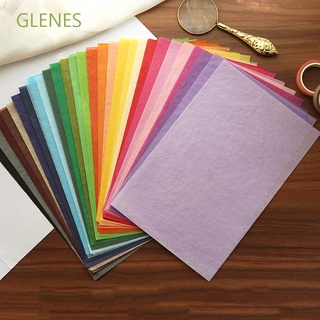 GLENES 100sheet/bag Material Papeles Embalaje A5 De Envoltura Retro Papel De Multicolor Artesanía Papelería Floral Impresión Seda