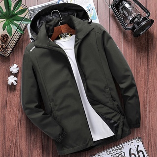 [135 kg boleh dipakai] baju kasut saiz besar kain kalis air hombres de gran tamaño ropa de abrigo casual abrigo más el tamaño de manga larga impermeable material jaket