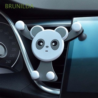 BRUNILDA lindo soporte de montaje Panda forma de ventilación de aire coche teléfono titular ABS Universal GPS teléfono celular gravedad coche soporte soportes/Multicolor