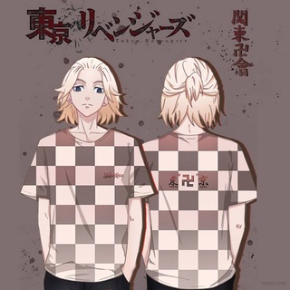 tokyo revengers camiseta de manga corta cosplay sano manjiro unisex anime top tokyo manji gang mikey casual camisa más el tamaño (1)