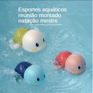 los niños toman un baño y juegan en el agua fresco natación pequeña tortuga juguete de los niños bebé hasta la cadena de viento de baño natación pequeña tortuga juguete