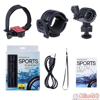 1080p Mini cámara deportiva casco Hd 120 gran Angular linterna de grabación Loop impermeable (2)