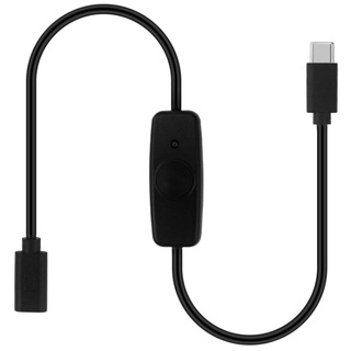 interruptor de alimentación usb tipo c con luz indicadora macho a hembra usb-c cable de extensión interruptor para raspberry pi 4b (5)