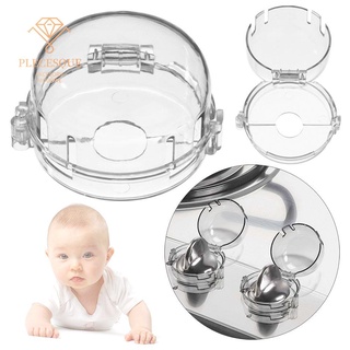 PLECESQUE 1Pcs Home Gas Stove Protector Transparent Oven Lock Lid Knob Cover Kitchen Baby Safety Useful Plastic Child Protection
