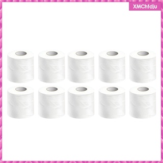 10 Rolls Roll Paper White Toilet Tissue for Kitchen Recycled Smooth Soft
