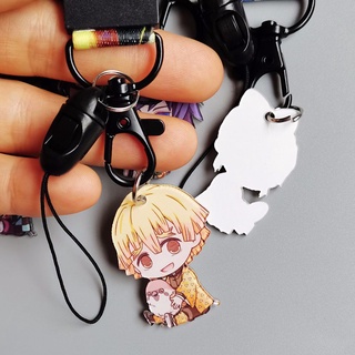 BRUCE1CX Cute Strap Mobile Phone Strap Anime characters Certificate lanyard Anime Demon Slayer Webbing Hang Rope High Quality Lanyards Keychain Cartoon Pendant Cartoon Hang Rope (2)