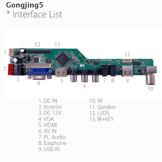Gongjing5 T.V Universal LCD controlador de TV controlador de la junta de controlador V53 analógica TV placa base MY