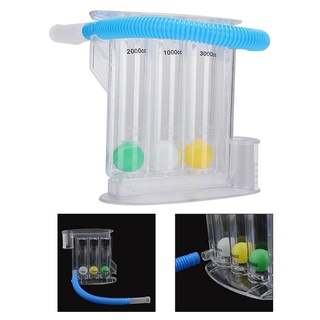 3-Ball Lung Deep Breathing Trainer Exerciser Respiratory Spirometry System