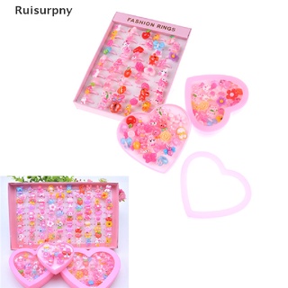 [Ruisurpny] 24/50Pcs Lovely Mixed Lots Cute Cartoon Children/Kids Resin Rings With Box Hot Sale (1)