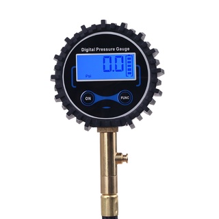 lucky& digital neumático medidor de presión psi/bar/kpa/kg/cm2 con mandril de aire intercambiable para coches, motocicleta, bicicleta con deflación (5)