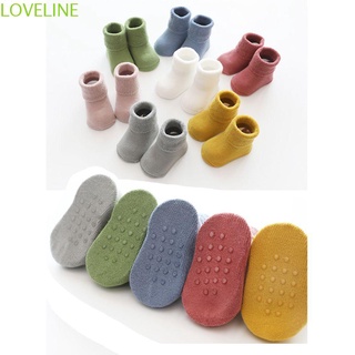 Loveline 0-3 años niño niña recién nacido cálido confort suave antideslizante niño cuna zapatos de algodón piso calcetines/Multicolor