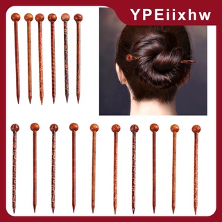 16 impreso palos de pelo de madera de las mujeres chino de pelo largo palillo de pelo Pin13cm
