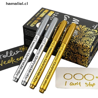 【hamaliel】 Metallic Marker Paint Pen Non-toxic Permanent Marker Pen DIY Art Marker CL