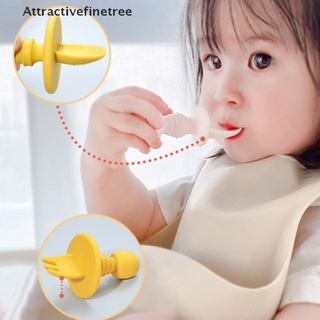 [aft] juego de 2 cucharas de silicona para bebés/cuchara de alimentación para bebés/cuchara/cuchara/cuchara/atractivefinetree