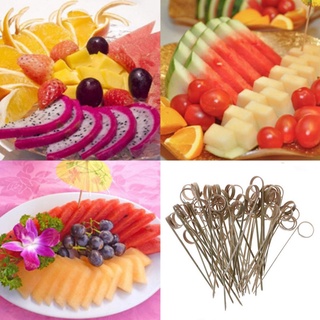 100 unids/bolsa de decoración de fiesta dedos desechables de bambú fruta tenedor snack pastel postre alimentos fruta pick palillo de dientes almuerzos