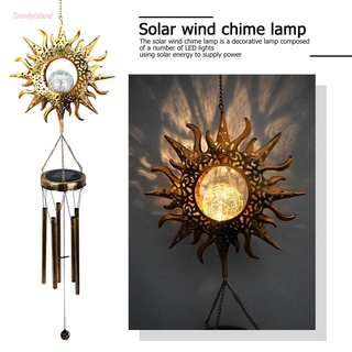 Campanas de viento solar, impermeable, luna sol estrella LED campana de viento, decoración de la lámpara TRE