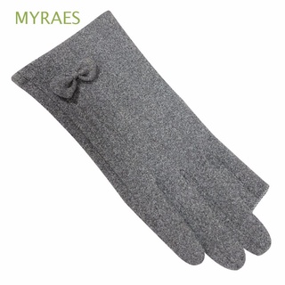 myraes caliente guantes de conducción suave mujer guantes de lana manoplas medio dedo arco de invierno grueso transpirable simple pantalla táctil guantes