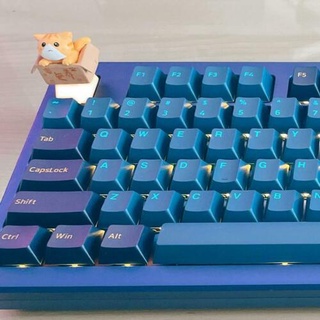 Lindo gato teclado mecánico personalizado teclado de personalidad diseño de dibujos animados eje accesorios de juego artesanal Keycap Anime teclas tapas (6)