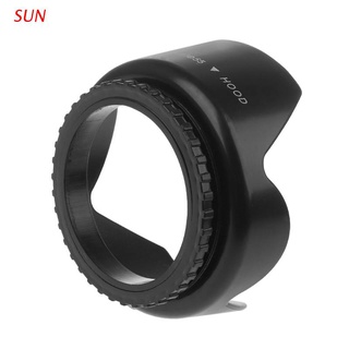 sun - campana de lente de pétalo de flor atornillada de 55 mm para cámara dslr nikon canon sony