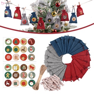 bolsa de regalo de navidad multiusos cordón de lino caramelo bolsa creativa decoración de navidad para el hogar sala de estar bar