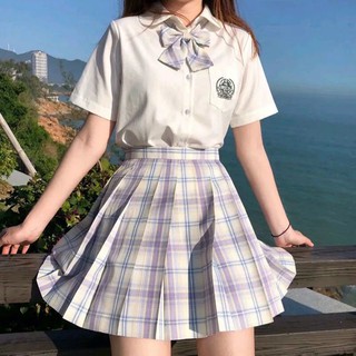 Xs-2xl-jk uniforme conjunto] blusa gaming chica celosía falda superior estudiante JK uniforme marinero traje plisado falda camisa estilo universitario (7)