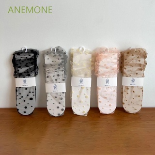 Anemone moda calcetines de tul transparente vestido de Hosiery Dot calcetines de las mujeres de gasa dulce de malla femenina delgada Nylon/Multicolor