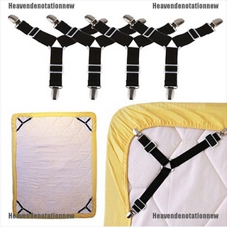 [HDN] 2pcsTriangle Suspender Holder Bed Mattress Sheet Straps Clips Grippers Fasteners [Heavendenotationnew]
