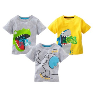 bebé niño camisas de manga corta de dibujos animados de algodón tops t-shirt ropa 1-6 años