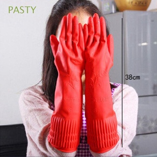 pasty herramientas de látex guantes de goma de manga larga guantes de hogar rojo accesorios impermeable lavado platos limpieza lavado cocina