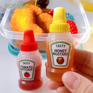 roxanne 25ml botella de salsa a prueba de fugas botella de exprimir botella de ensalada contenedor 2 unids/set portátil mini pequeño para la caja de almuerzo tomate ketchup dispensador