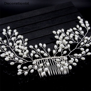 (decorationbt) de lujo vintage novia accesorios de pelo hechos a mano perla boda joyería peine en venta