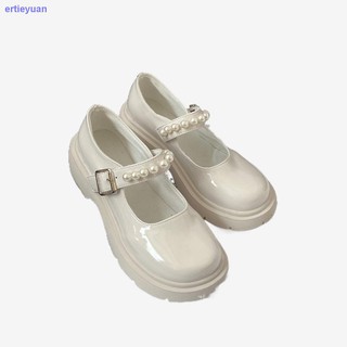 Francés retro estilo británico pequeño zapatos de cuero mujer 2021 primavera nueva perla hadas palabra con suela gruesa Mary Jane zapatos