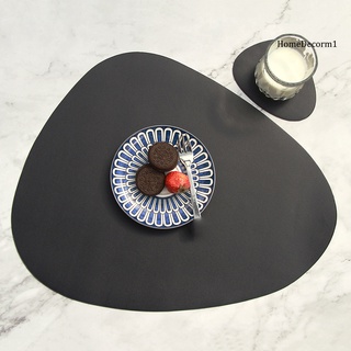 [disponible en inventario] mantel individual de piel sintética con barra de 2 piezas de aislamiento para taza de té, mesa de comedor (6)
