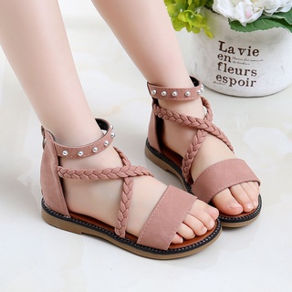 Las niñas sandalias de verano2021Nueva moda de estilo coreano zapatos romanos para niños medianos y grandes zapatos suaves de playa para niñas pequeñas