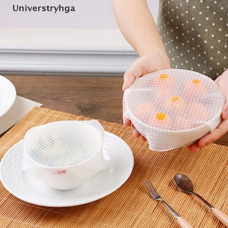 [Universtryhga] Stretch reusable silicone bowl food storage wraps cover seal fresh lids clear hot sell