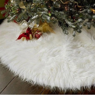 Falda de árbol de navidad blanco puro Hotel casa decoración de navidad (1)