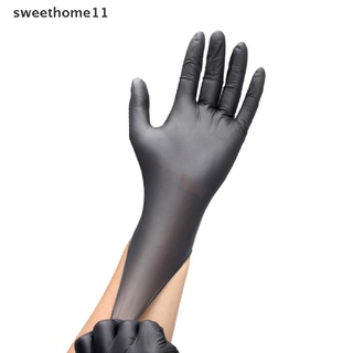 【sweet】 Black Gloves Disposable Latex Free Powder-Free Exam Glove Vinyl Hand Cover .