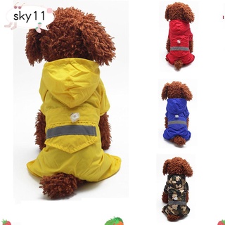sky pet suministros para perros impermeables transpirables con capucha mascota mono chaqueta al aire libre ropa protector solar impermeable reflectante pu/multicolor