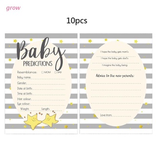 grow baby predictions and advice cards (paquete de 10) - juegos de baby shower ideas para niño o niña- actividades de fiesta suministros