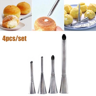 Cream Puff Nozzles 4Pcs Cream Decoration Donut For Filling Puffs Stainless/wonder4/ (6)